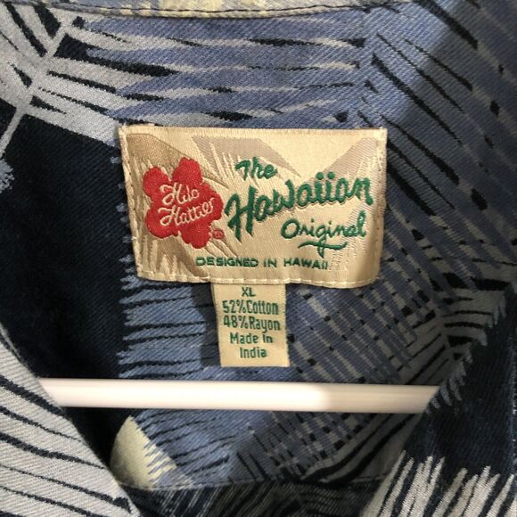Hilo Hattie Hawaiian Original Men's Tropical Button Down Shirt Blue XL - Picture 4 of 6